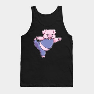 Pig at Yoga Stretching Legs Tank Top